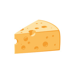 A wedge of orange cheddar cheese with visible holes