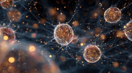 glowing orbs connected network