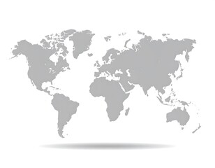 Gray world map