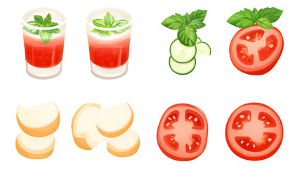 Vibrant summer drinks fresh ingredients in culinary digital art