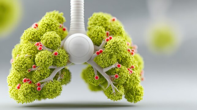Understanding lung alveolus structure and radon exposure effects on health