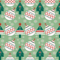 Christmas pattern white lines on green background. Vector illustration of seamless Christmas pattern for background perfect for word wraps, greeting cards, social media graphics - vector 300dpi