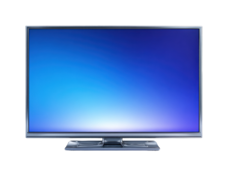 Viewing experience of a modern television home digital display relaxed ambiance isolated on transparent background, png