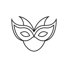 Obraz premium Outline carnival mask on transparent background