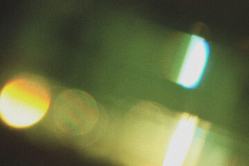 Colorful blurred lenses and light flares with transparent effects. Iridescent crystal leak glare...