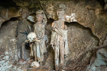 Tau Tau statues in a cave, Toraja, Sulawesi, Indonesia