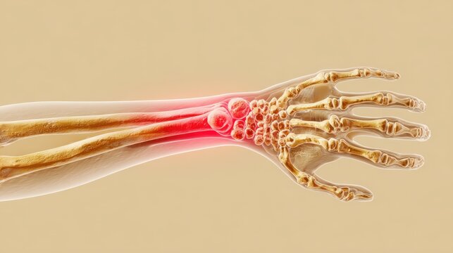 Lateral view of human forearm showcasing radius, ulna, and chronic osteomyelitis details