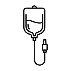 Illustration of an iv drip bag, a medical device used to administer fluids and medication intravenously, isolated on white background