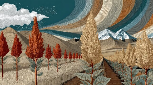 Organic quinoa plants thrive in high-elevation Altiplano, showcasing cultural heritage