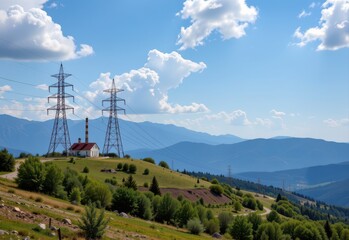 Obraz premium explain the connection between fossil fuel powered electricity generation and elevated levels of greenhouse gas emissions globally.