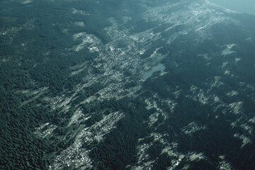 breathtaking aerial view essence of unspoiled nature and urban landscapes harmoniously blended