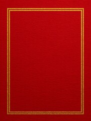 Fototapeta premium Gold glitter square frame on rich red paper background, flat vector
