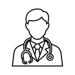 Obraz premium Doctor icon, a simple and professional design, perfect for medical and healthcare themes, isolated on white background