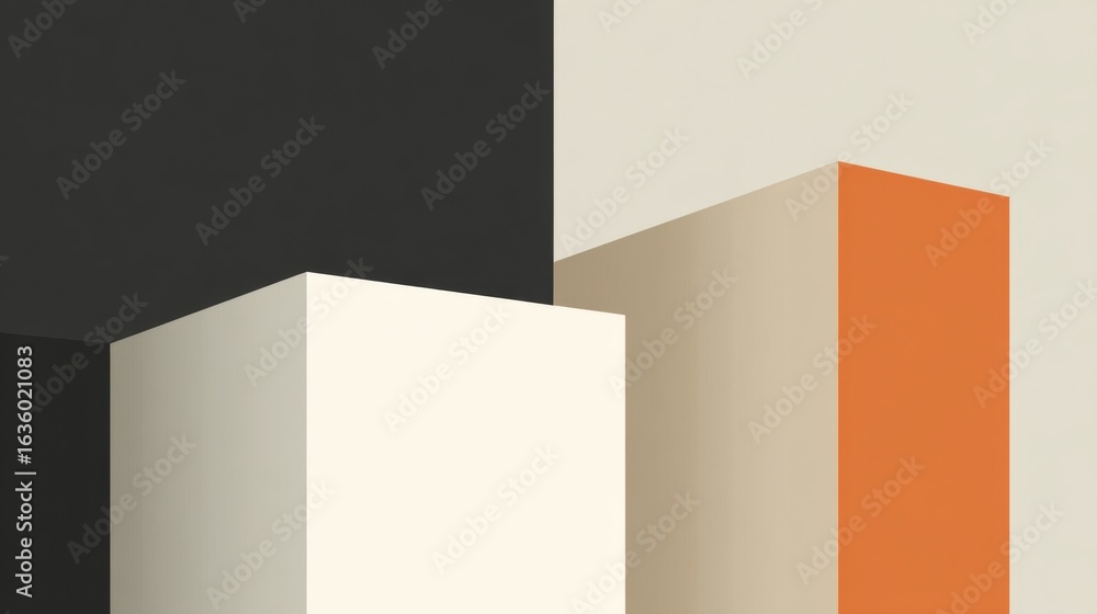 Aufkleber geometric forms in harmony: an abstract composition featuring a balance of geometric forms, utilizin