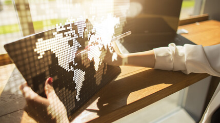 Global Financial Data Connections Overlayed on World Map.