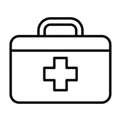 Obraz premium First aid kit icon isolated on white background, representing emergency medical supplies, healthcare, and the importance of immediate assistance