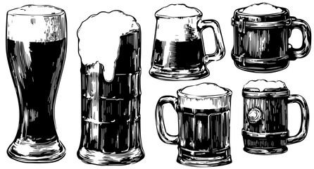 Vintage Beer Mug & Stein Vector Collection