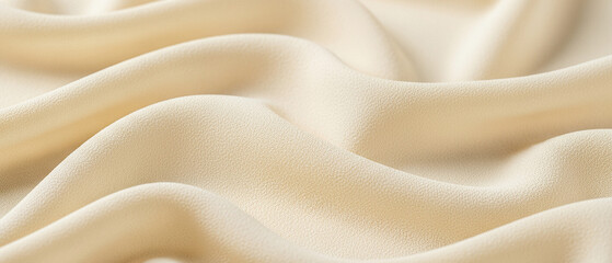 Obraz premium Soft beige fabric with gentle, flowing folds and delicate light variations across the surface, creating a calm and elegant textured appearance.