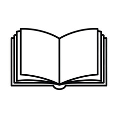 Illustration of an open book with blank pages isolated on white background, ideal for educational materials, literaturethemed designs, or library projects