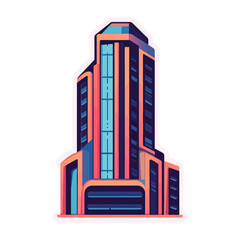 A stylized flat vector illustration of a modern skyscraper or office building. This image is suitable for websites and blogs related to business, real estate, architecture, or urban development.

