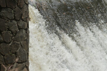 water flowing into the river