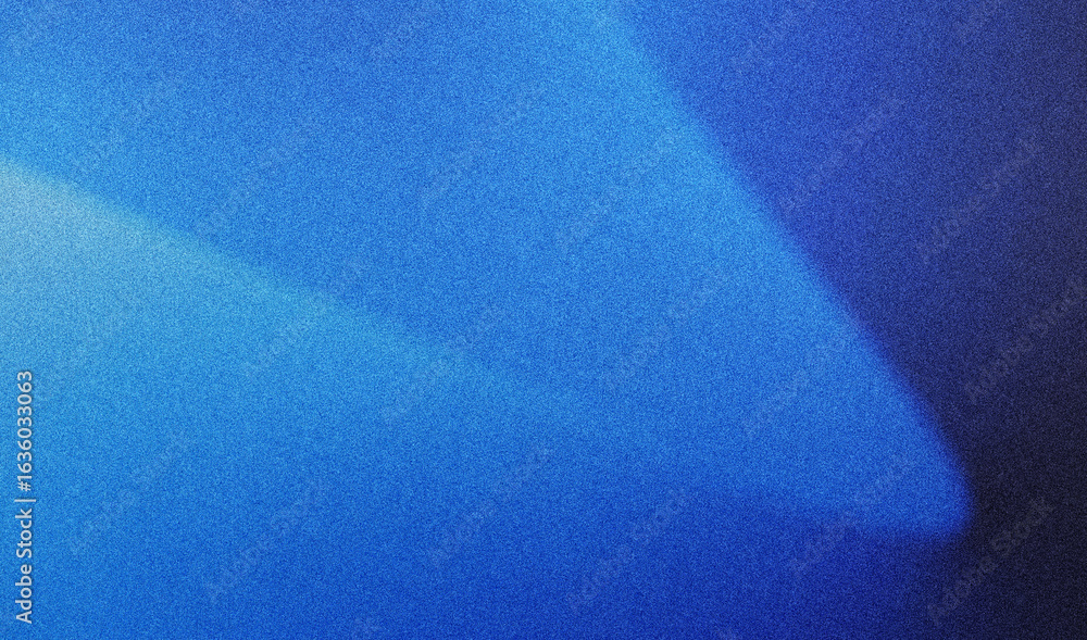 Poster grainy blue color gradient background with noise texture effect, copy space