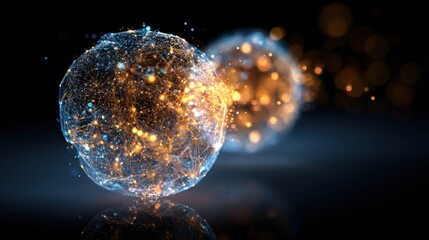 glowing spheres network connection abstract