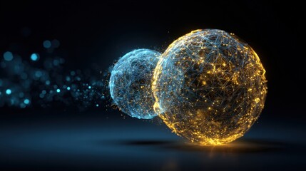 Naklejka premium glowing spheres network connection energy