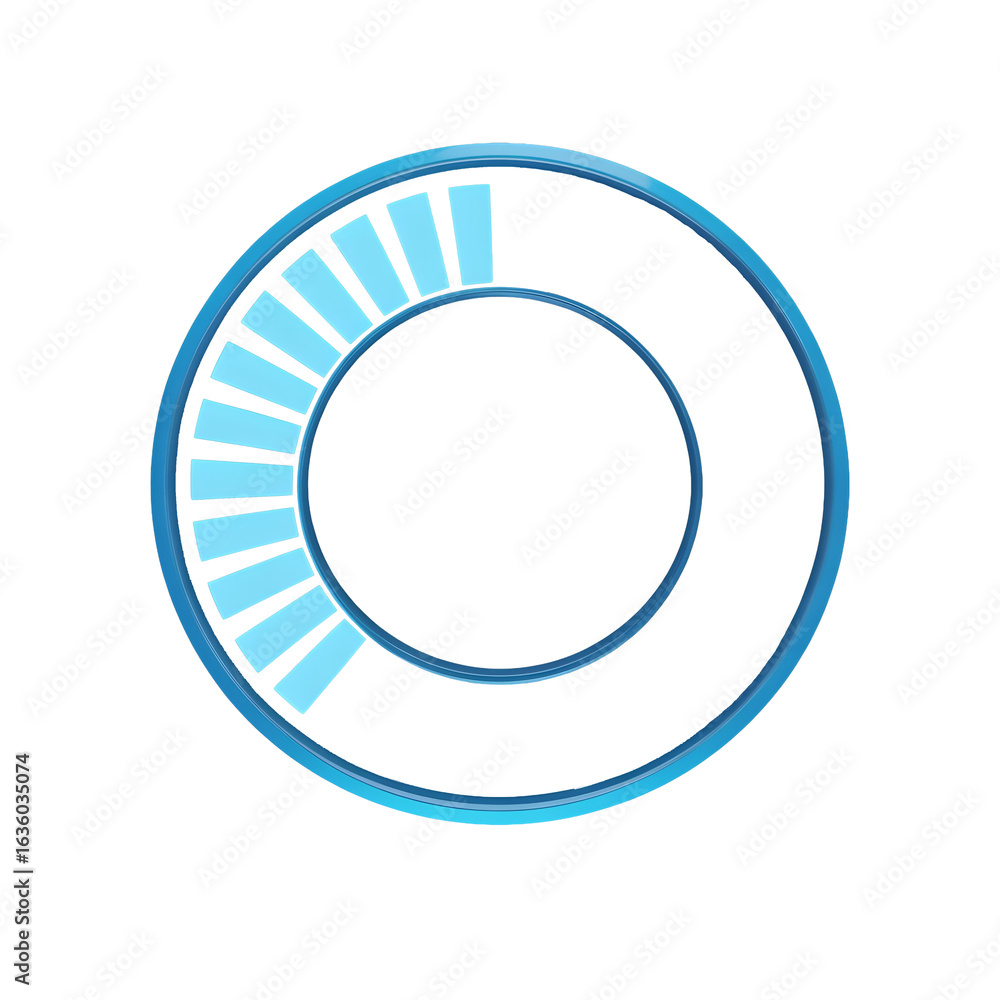 Fototapete a 3d loading or buffering circular progress bar element.