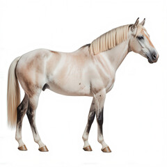 Obraz premium Majestic horse: A stunning horse stands gracefully, showcasing its powerful physique and elegant form. Its coat shines, highlighting the beauty of the animal.