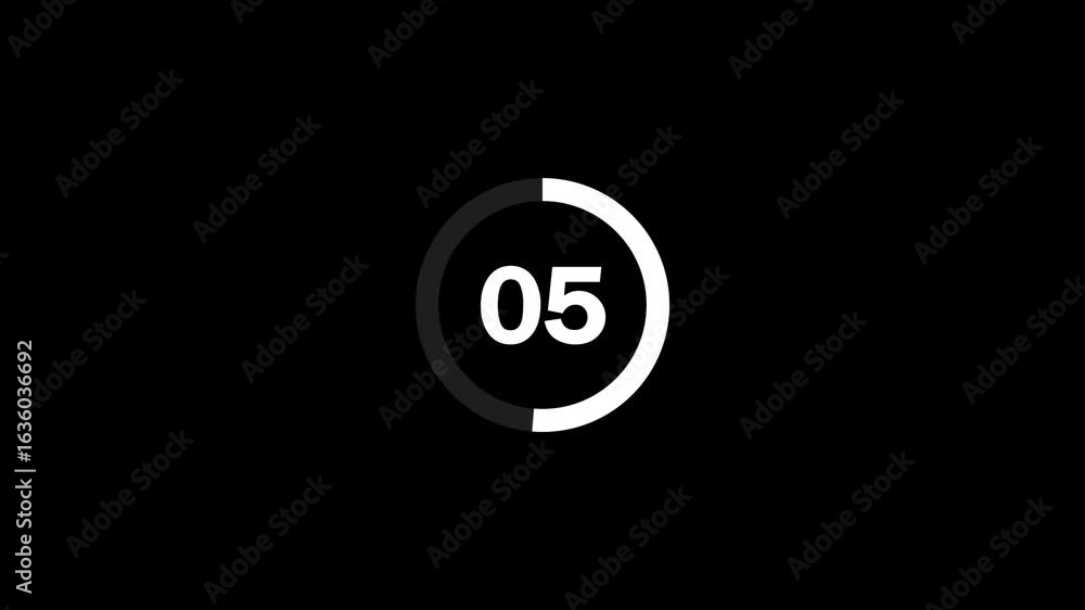 Poster smooth circular 10-second countdown loading animation concept with rotating progress ring, minimal d