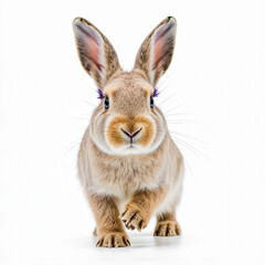 Obraz premium Playful Bunny Portrait: A charming and endearing portrait of a curious bunny with long ears and a soft, fluffy coat, creating a sense of wonder and innocent delight.