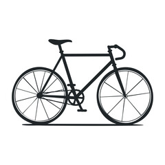 Obraz premium Minimalistic black silhouette of a classic bicycle on white background. Vector illustration