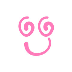 Obraz premium Hand drawing doodle face with spiral eyes