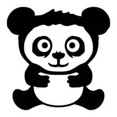 Panda Bear Cute Asian Animal Black White Pattern