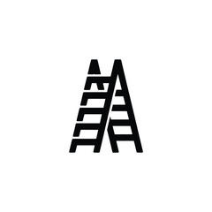 Abstract black ladder symbol on white background
