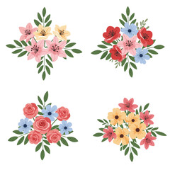 Naklejka premium Floral Arrangements in Pastel Colors