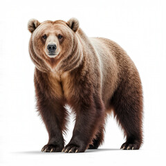 Obraz premium Majestic Brown Bear in the Wilderness: A formidable brown bear stands tall, its imposing size and strength evident. A symbol of untamed wilderness.