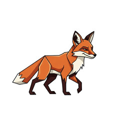 Obraz premium Stylized cartoon fox illustration with bold outlines and vibrant colors