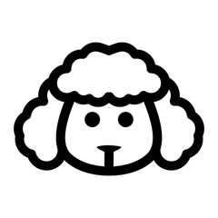  Cute poodle dog face icon in minimalist line style. Ideal for pet grooming, dog salons, and cute branding needs.