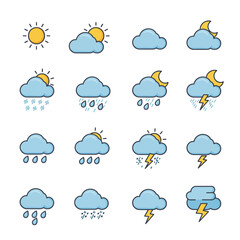 professional high quality title Weather Forecast Icons Set