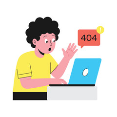 404 Report Flat vector illustration.
