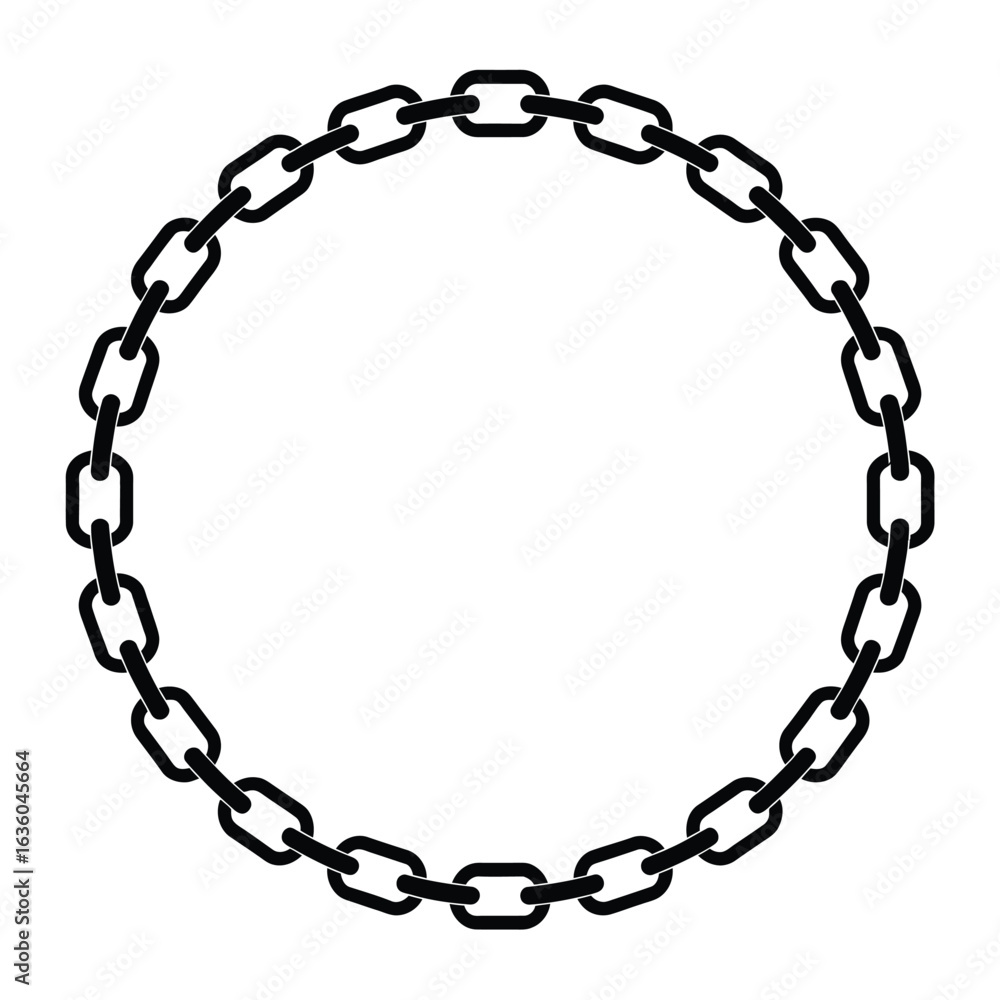 Poster Circular chain link border on white background