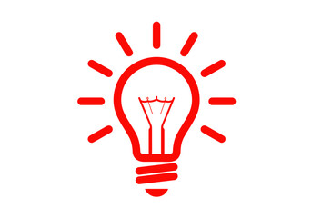 Simple Red Lightbulb Graphic on a White Background