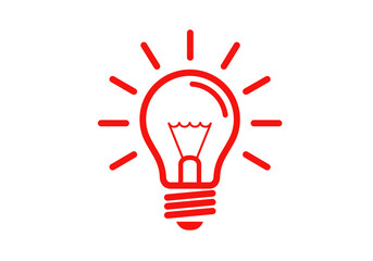 title Red line drawing of a lightbulb keywords red lightbulb drawing line simple