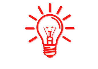title Simple Red Light Bulb Line Drawing keywords red lightbulb line drawing simple design art