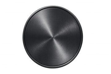 Brushed circular metal surface with radial texture and transparent background, ideal for graphic design projects