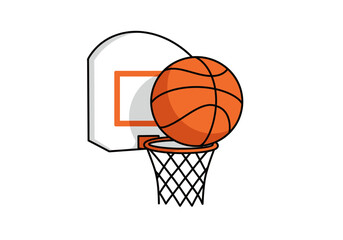 Basketball in Hoop