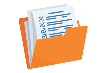 Orange File Folder with Checklist
