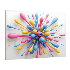 Abstract Colorful Splatter on White Background Modern Design